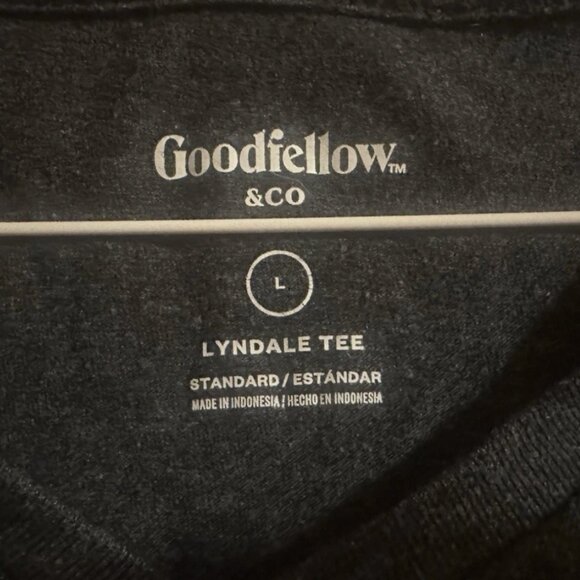 Goodfellow & Co Men's Grey Casual V-Neck T Shirt - Size Large - Picture 2 of 3